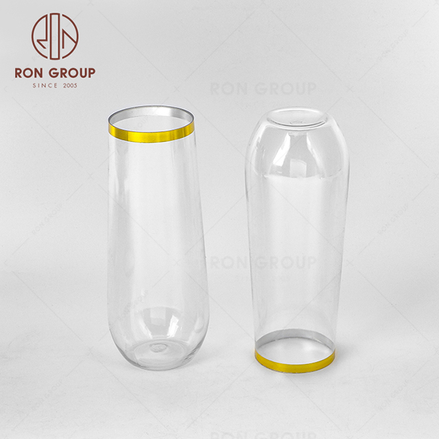 9oz Wholesale clear champagne glass wine Plastic Wine Cups Party Catering Clear Disposable Glasses