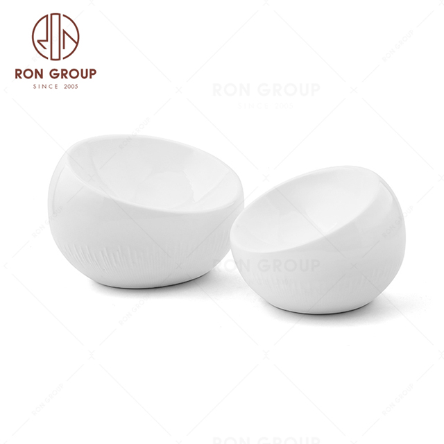Bulk event wedding party white sun sauce bowl serving set ceramic bowl