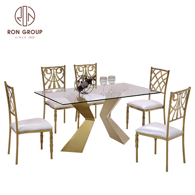 Elegant wedding table series glass top rectangle table for event