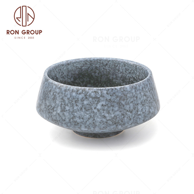 Wedding deco large luxury blue printed salad fruit serving ceramic bowls