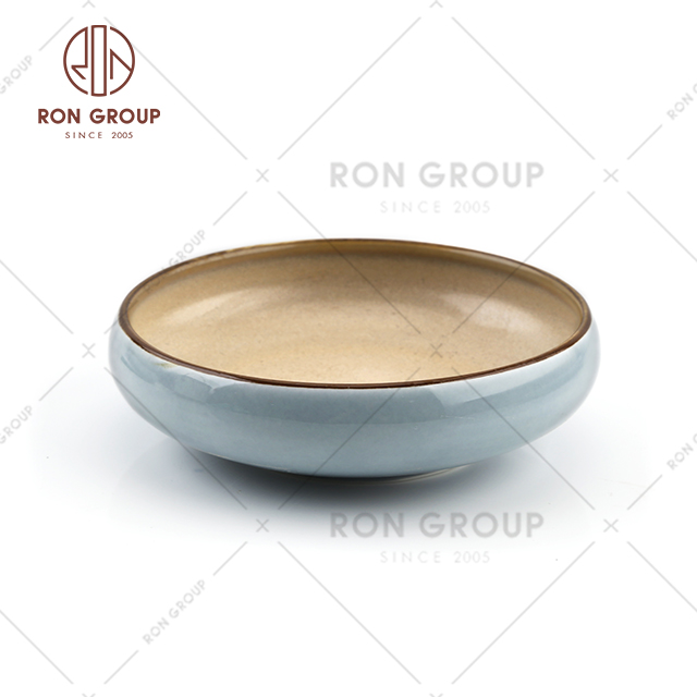Thick edge Pickle porcelain Dish Korean style ceramic bowls and plates for kimchi
