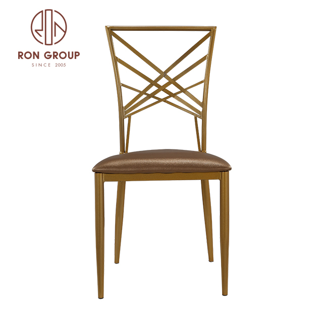 Golden wedding furniture event dining chairs for bride and groom