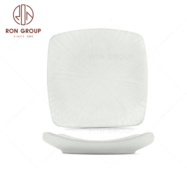 RNPCT03-4 Modern Design Raindrop White Style Restaurant Hotel Bar Cafe Wedding Blade Square Plate