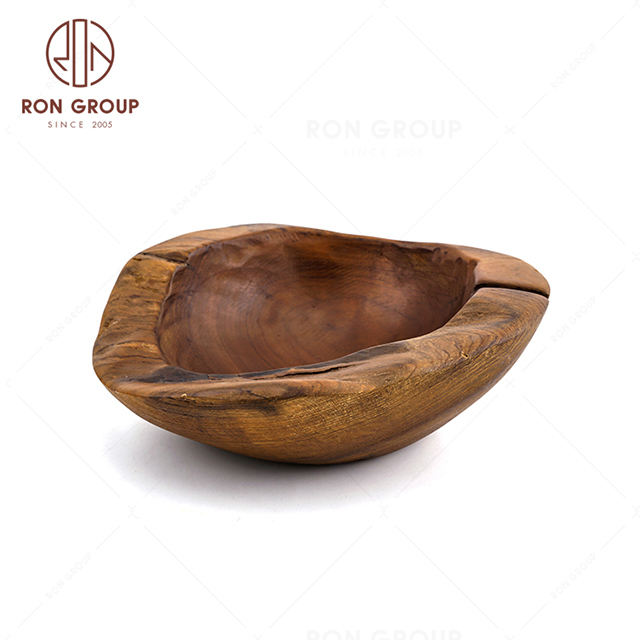 Restaurant Eco-friendly Reusable Tableware Salad Food Wooden Bowl
