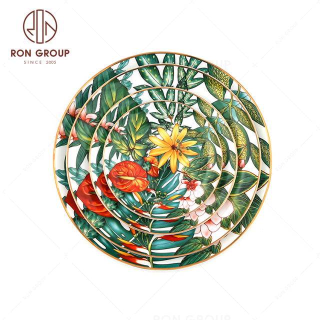Wholesale custom printed ceramic dish plate for wedding event