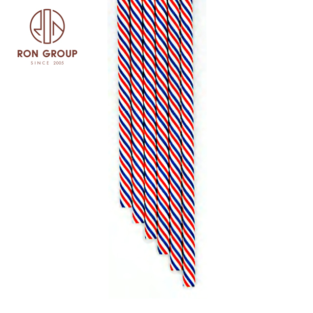 High quality biodegradable paper straw striped disposable for party