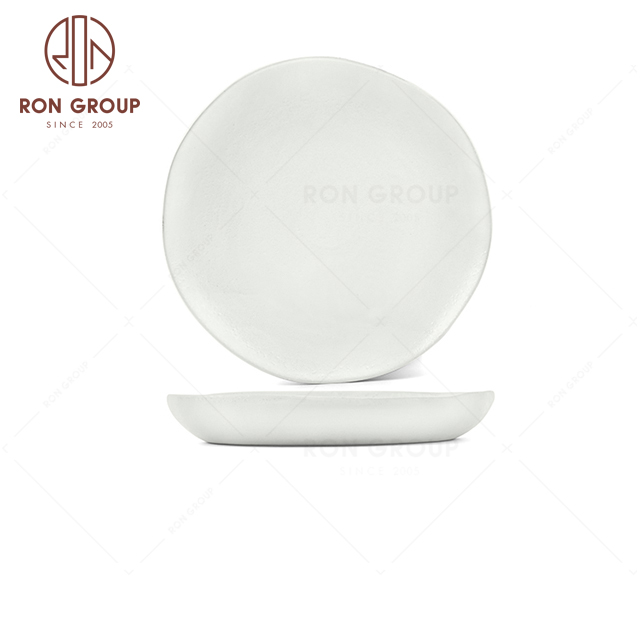 RNPCT1908-1D Factory Wholesale Raindrop White Style Restaurant Hotel Bar Cafe Wedding Lotus Leaf Plate