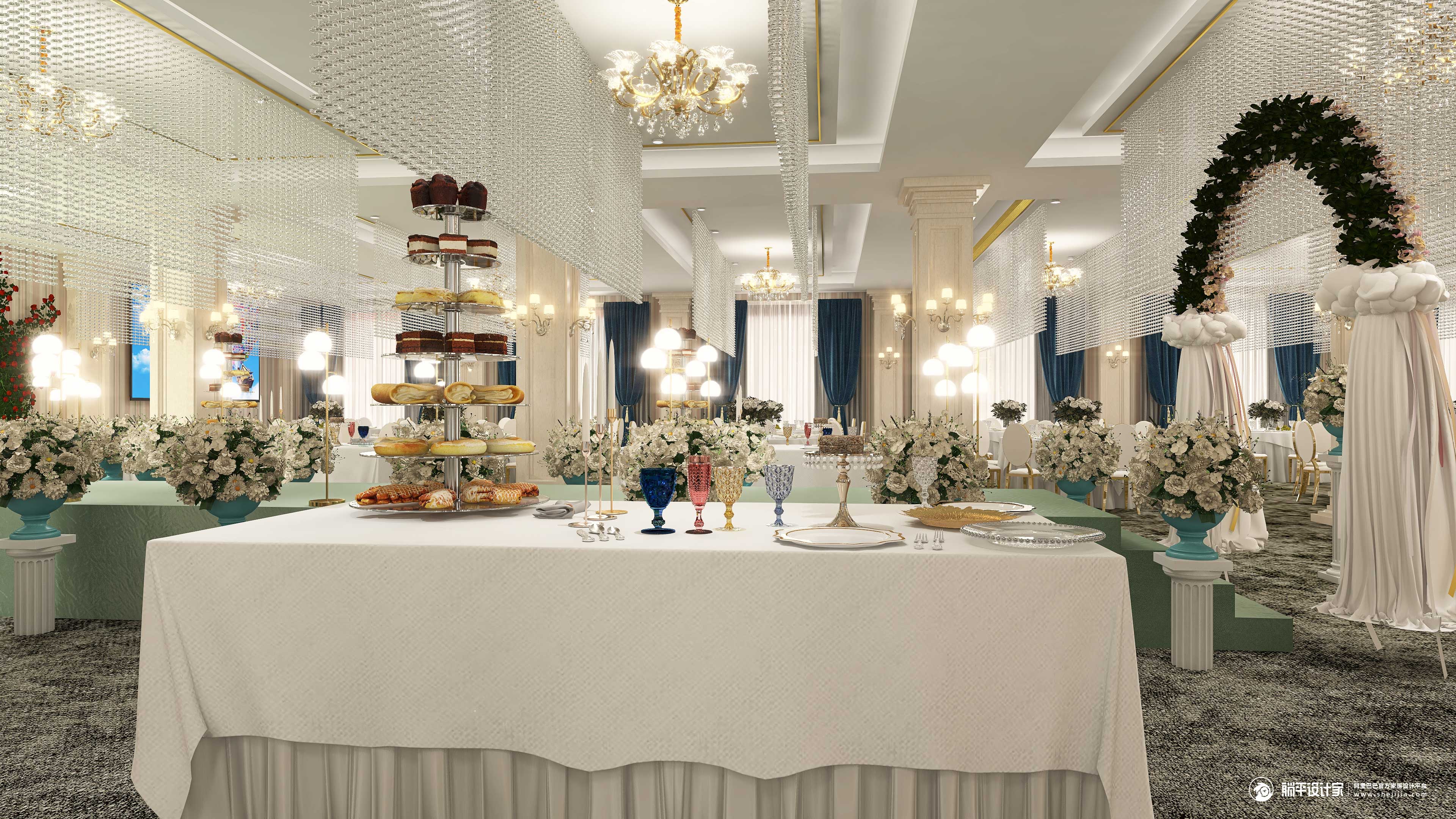 Click the link to view the 3D panorama pattern example. This is a 3D design case for a big wedding company