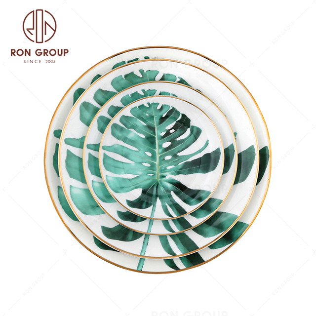Wholesale ceramic dinner plate set for wedding restaurant rental