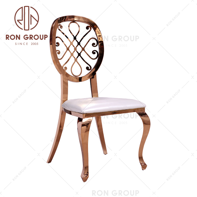 Modern design gold banquet wedding dinning chair stainless steel for events 