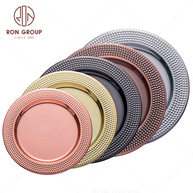RNPKS228-5 Hot Sales Dining Plate Restaurant Hotel Bar Cafe Wedding Stainless Steel Plate