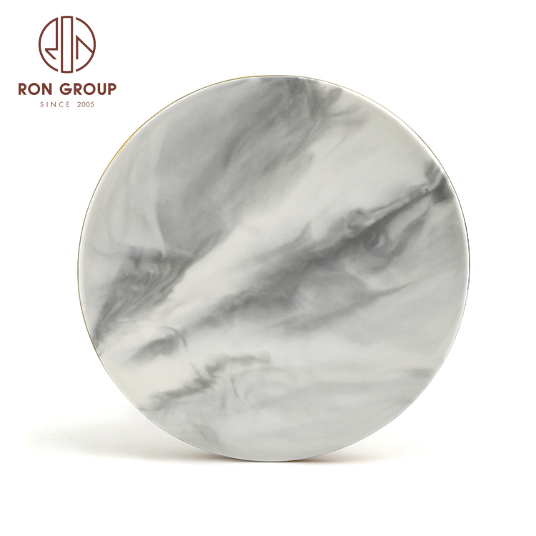 For Wholesale Hotel Wedding Restaurant Marble Ceramic  Dinner Serving Plates