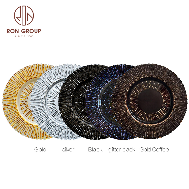 Wholesale Dinnerware Glass Gold Decor Dinner Wedding Dishes Plate