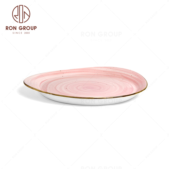 RonGroup New Color Chip Proof  Collection Shell Pink - Round Soup Plate 