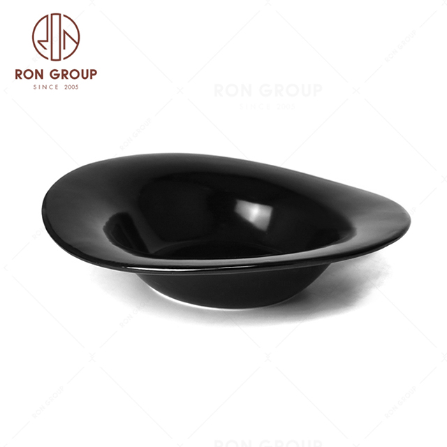 RNPCE018-Wholesale Matte Black Style Restaurant Hotel Bar Cafe Wedding Random Plate