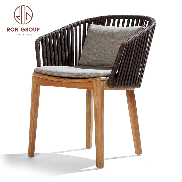 Vintage dining chair popularly used restaurant furniture outdoor wooden leg wicker chairs 