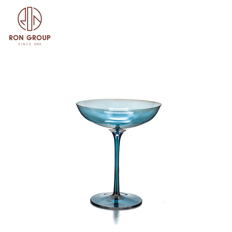 Party or wedding supplies handcraft factory cheap price custom colors cocktail glass