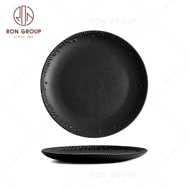 RNPCG2203-2204-2205 Hot Sales FAFARTC Series Restaurant Hotel Bar Cafe Wedding Black Flat Round Plate