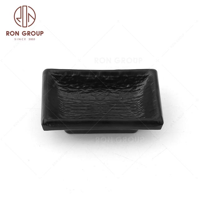 MN0329 Wholesale Cheap Unbreakable Plastics restaurant Party Tableware Melamine rectangular sauce plate For Sale
