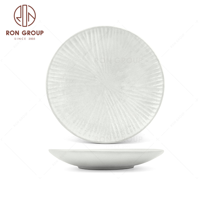 RNPCT2008-4D Wholesale Raindrop White Style Restaurant Hotel Bar Cafe Wedding Blade Soup Plate