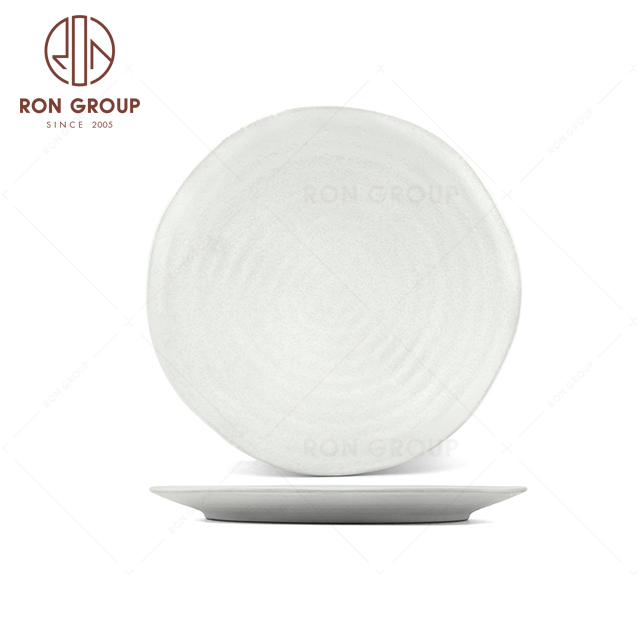 RNPCT16-5C Customized Raindrop White Style Restaurant Hotel Bar Cafe Wedding Water Wave Abnormal Flat Plate
