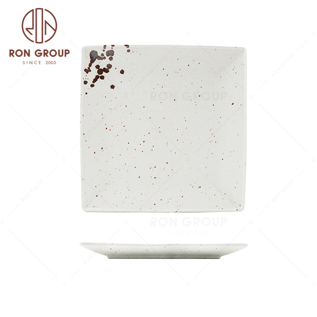 RNPC609-08116 Wholesale Splash ink Style Restaurant Hotel Bar Cafe Wedding Square Meal Plate