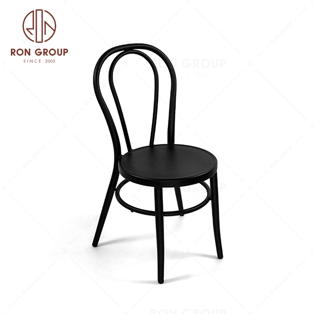RNFC21-2 Aluminum frame sprayed with black sand powder FB623 restaurant wedding cafe banquet dining chair