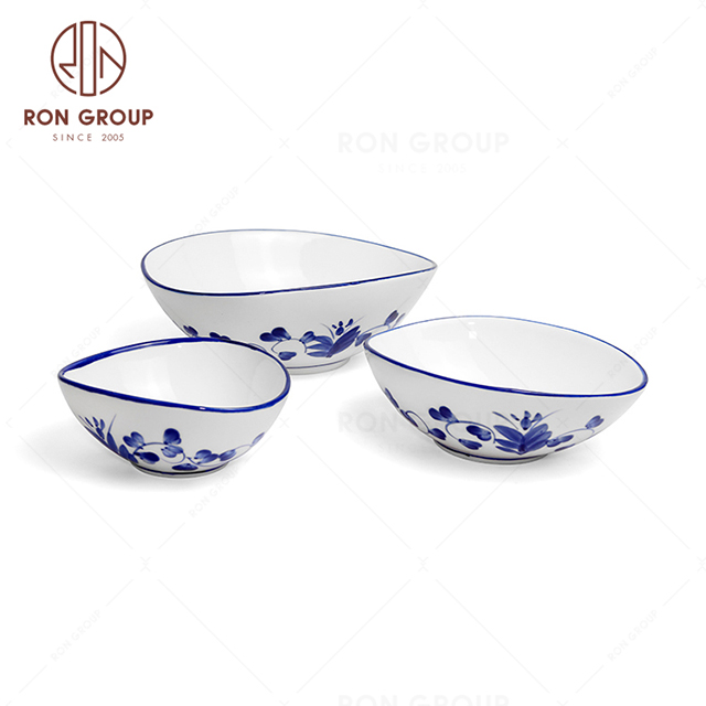 RNPCE149-Factory Wholesale Rattan Flower Style Restaurant Hotel Bar Cafe Wedding Trigon Bowl