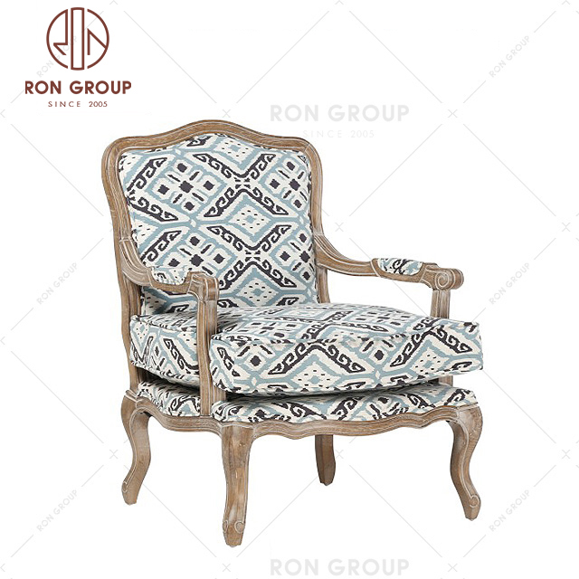 French modern upholstered fabric decorative accent chairs living room sofa