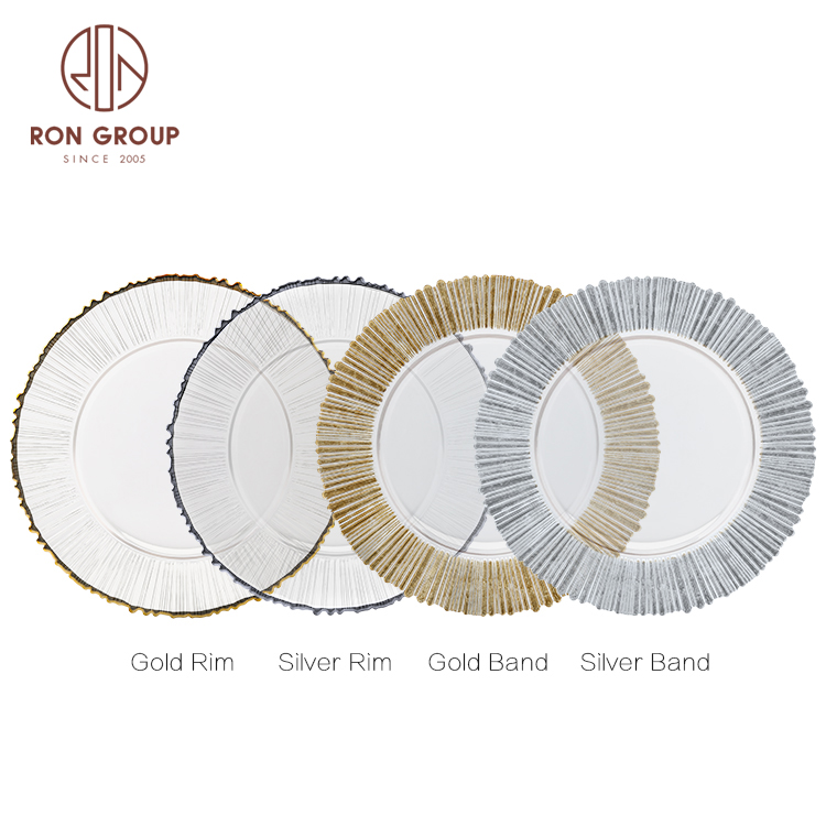 Wedding Charger Plate Glass Crystal Charger Plate For Wedding Charger Glass Plate