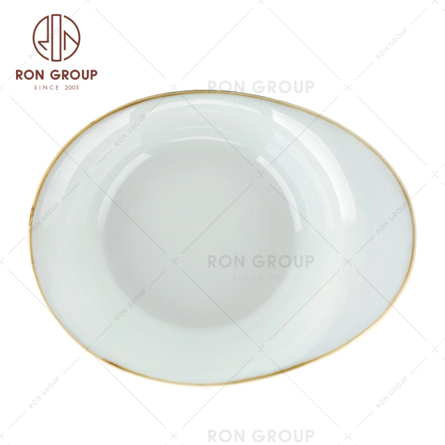 Hot Selling Multifunction Unique Style Restaurant Decoration White Porcelain Bowl 