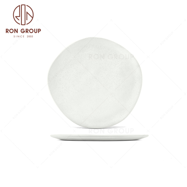 RNPCT1902-2D-10D Hot Sales Raindrop White Style Restaurant Hotel Bar Cafe Wedding Abnormal Flat Plate