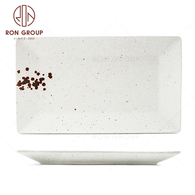 RNPC609-10119 Modern Design Splash ink Style Restaurant Hotel Bar Cafe Wedding Square Meal Dish