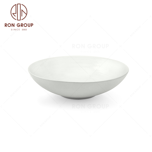 RNPCT1916-11D Wholesale Raindrop White Style Restaurant Hotel Bar Cafe Wedding Water Wave Soup Plate