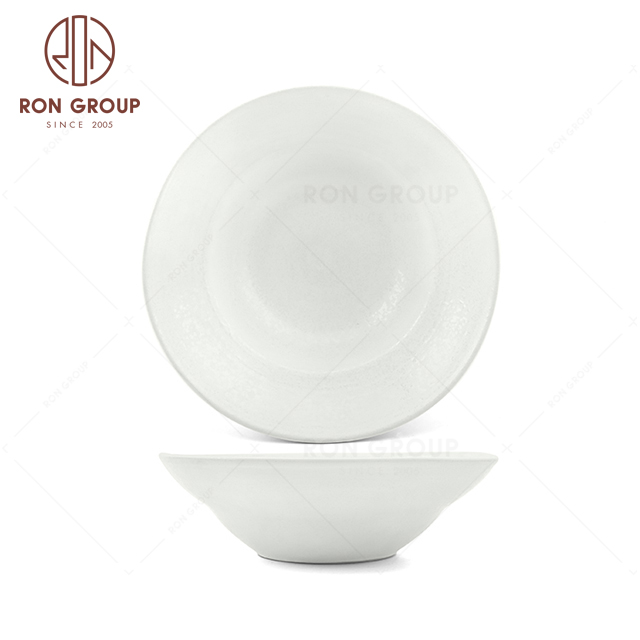 RNPCT1916-33D Hot Sale Raindrop White Style Restaurant Hotel Bar Cafe Wedding Bamboo Hat Shaped Plate
