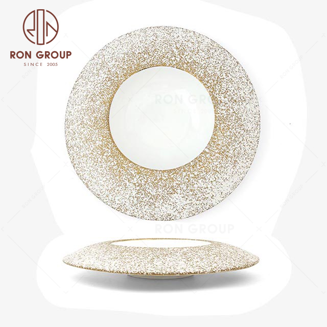 RNPCM025D 11inch Noble elegant restaurant wedding utensils cafe bar decorate ceramic dinner nest Plate
