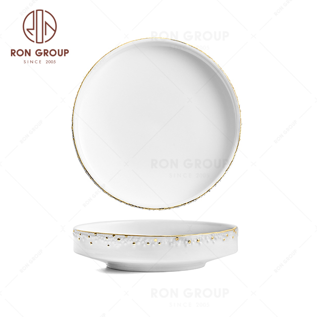 RNPCG2216 Hot Sale FAFARTC Series Restaurant Hotel Bar Cafe Wedding White Gold Bowl