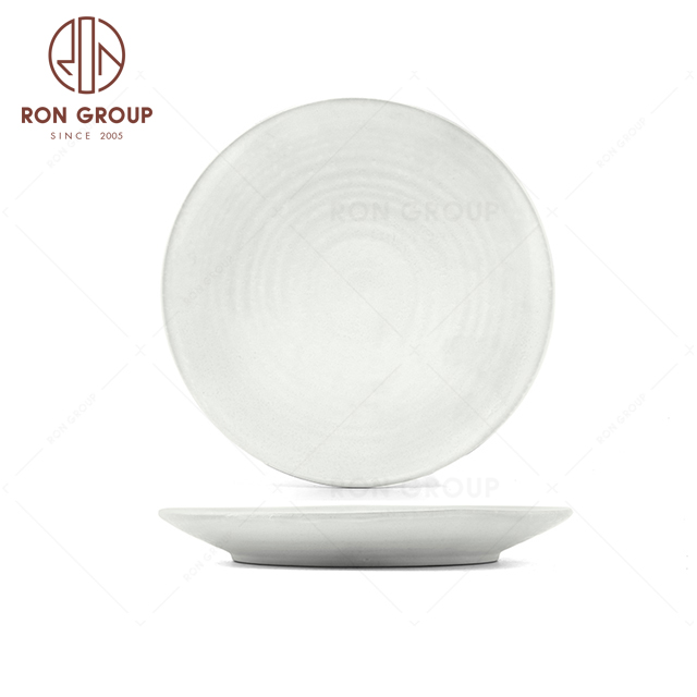 RNPCT15-1-2 Hot Sales Raindrop White Style Restaurant Hotel Bar Cafe Wedding Water Wave Flat Plate