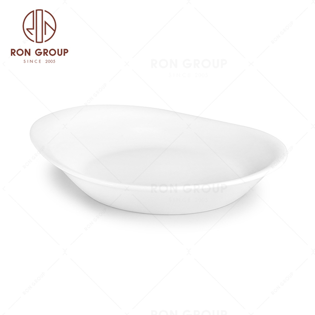 RonGroup New Color Matte White Chip Proof Porcelain  Collection - Ceramic Dinnerware Soup Plate 