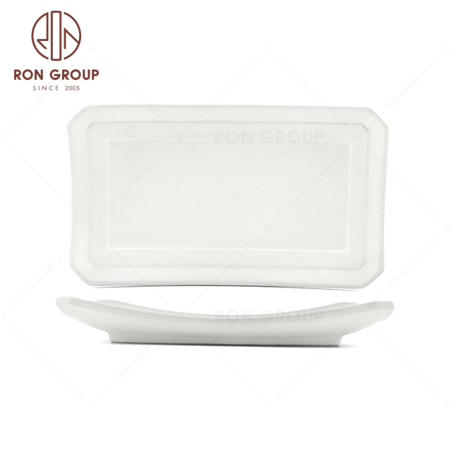 RNPCT2011-1D-2D Hot Sale Raindrop White Style Restaurant Hotel Bar Cafe Wedding Rectangular Tilt Foot Plate