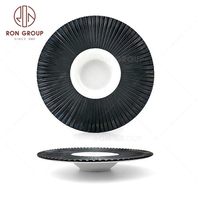 RNPCM059B 11 inch straw hat plate Noble elegant restaurant wedding caterers cafe bar decorate ceramic dinner tableware