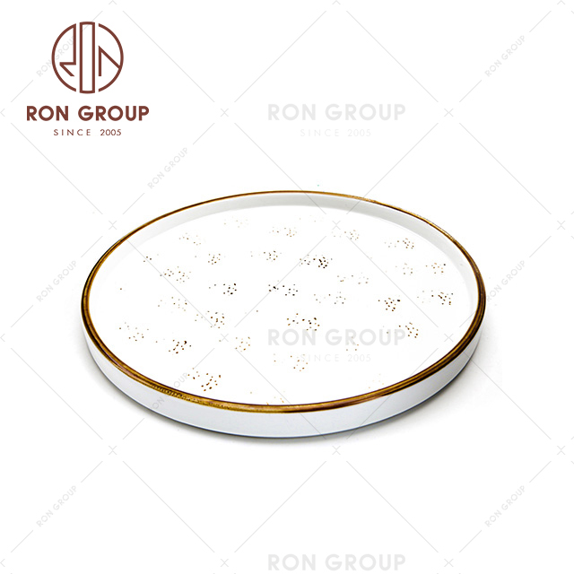 Fashion Modern Living Porcelain Colorful Gold Rim High Quality Dinnerware sets