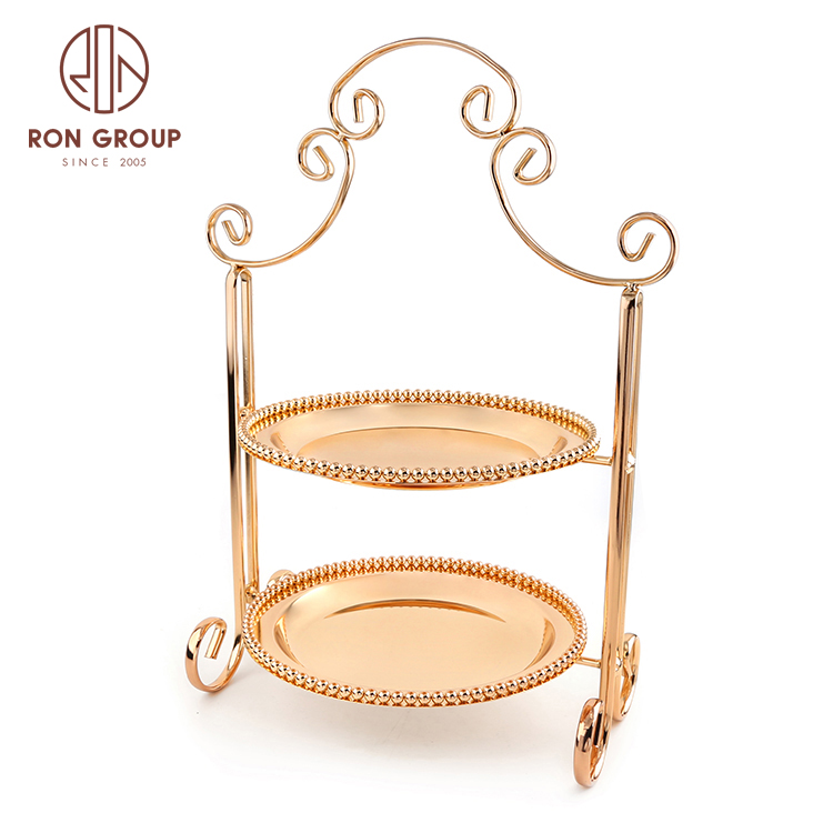 Wholesale Hot Baking Party Supplies Gold Metal Cake Table Wedding Cake Dessert Stand Set