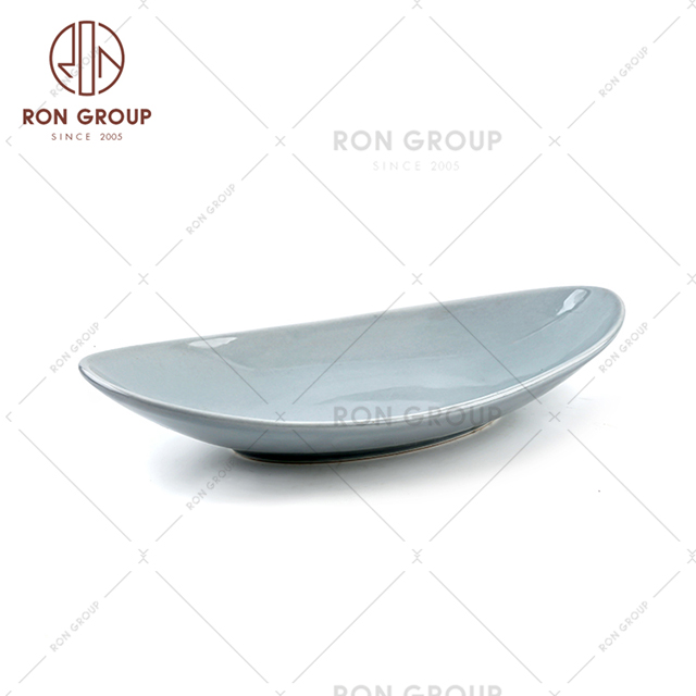 Wholesale hotel porcelain dishes dinnerware new designs good quality ceramic olive plate