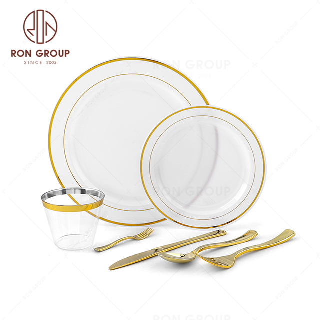  RND22-38S wedding Birthday cocktail parties Disposable Tableware Set Dinnerware Set Party Supplies Custom