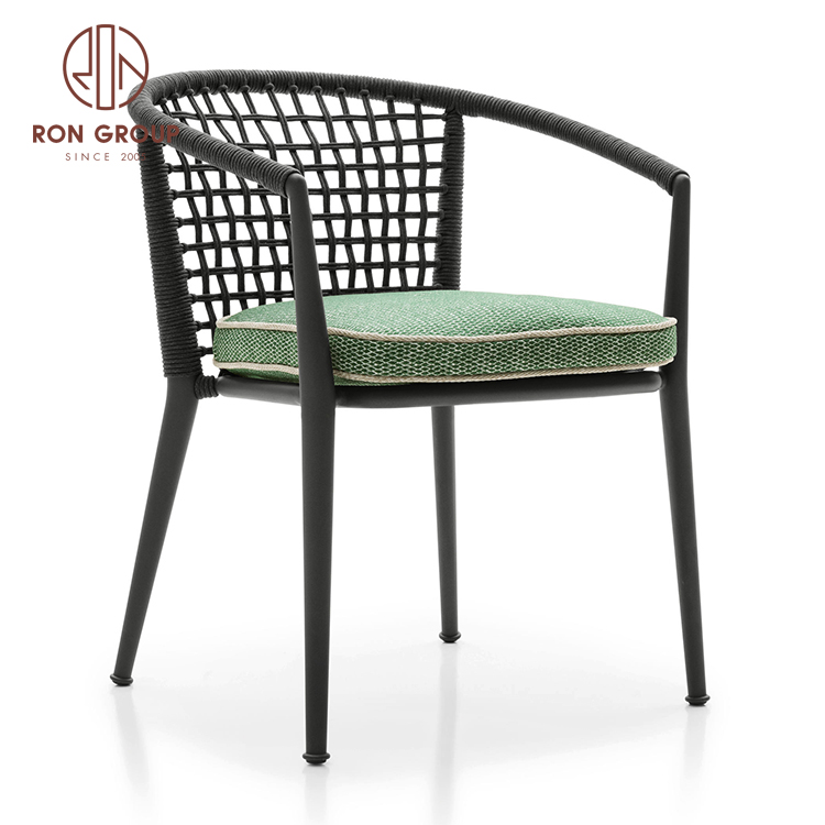 Weather restaurant modern outdoor dining restaurant rope woven patio chairs outdoor 