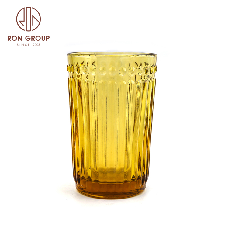 Amazon 2021 Fancy Large colored machine made wine Water Juice Glass For Wedding