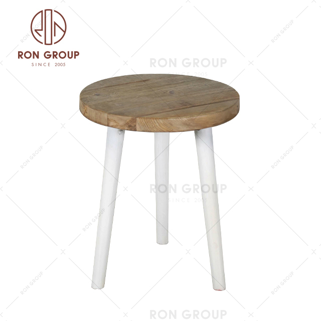 Mid century vintage style commercial wood round decoration end coffee side table