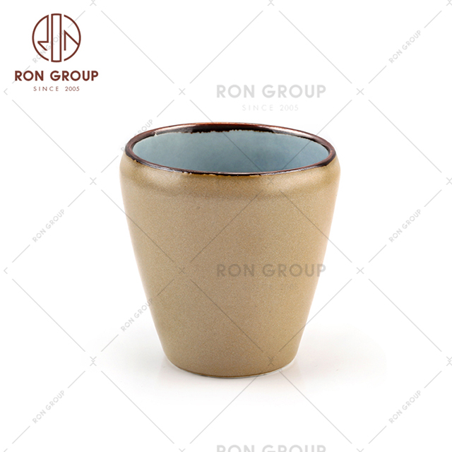 Wedding event tableware hot sell porcelain cups retro ceramic water mug