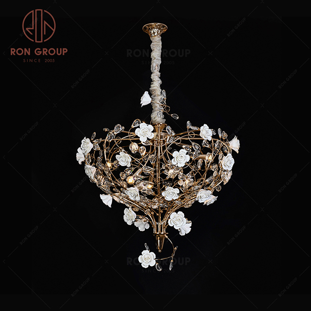 RonGroup Luxury Modern Wedding Decorative Light  Collection - Pink Crystal Ceiling Light 7115 - 8P